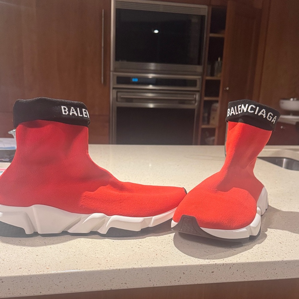 Balenciaga Vibrant Red Sock Shoes authentic guaranteed
